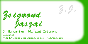 zsigmond jaszai business card